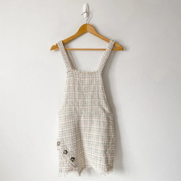Zara Pastel Tweed Overall  Jumper Mini Dress Bloggers Fav Size Medium - Picture 5 of 11
